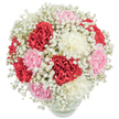 Rich with the colour and vitality unique to Clerkenwell's vibrant neighbourhood, this bouquet overflows with the signature artistry of local floral design. Rounded and lush, the arrangement spotlights velvety red carnations, blush pink blooms, and creamy white petals, each blossom meticulously layered to create a sense of luxurious abundance. Delicate white baby's breath is threaded throughout, its airy clusters reminiscent of morning mist drifting across Clerkenwell Green. Set within a clear, rounded glass vase, the bouquet's submerged stems and glistening water provide a grounding accent, amplifying the freshness that radiates from each petal. Captured in bright, even light against a flawless white background, the bouquet's colours appear especially vivid-inviting the eye to dwell on creamy shades and strawberry reds, and the soul to linger in its cheerful embrace. Perfect for celebrations from birthdays to anniversaries, or as a spontaneous gift for someone on Amwell Street, the bouquet expresses joyous affection and heartfelt appreciation. Crafted by skilled Clerkenwell florists and available for local delivery, it embodies enduring beauty and the warm, uplifting spirit of the community.